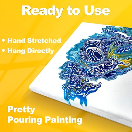 Miniatura 4 de Lienzos estirados para pintar, paquete de 8 unidades de 8 x 10 pulgadas, 100% algodón de 12.3 onzas, lienzo de pintura triple imprimado, perfil de