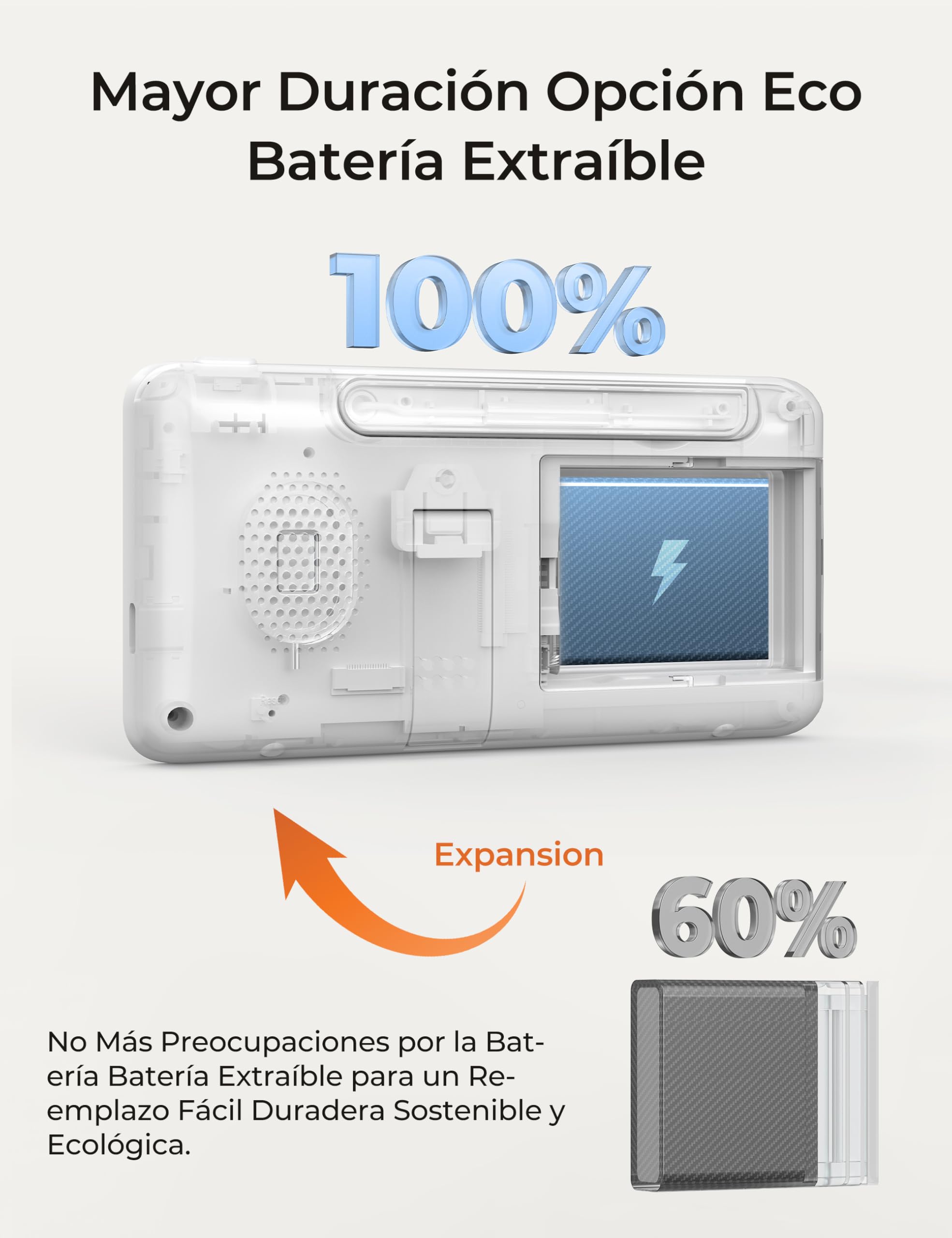 Dr. Care VistaView Lite RB Vigilabebés WiFi con Soporte Clip – Pantalla 4" 720P, Cámara 1080P, Control App, Alertas Movimiento, Batería 2500mAh extraíble, Visión Nocturna HD, Multiusuario
