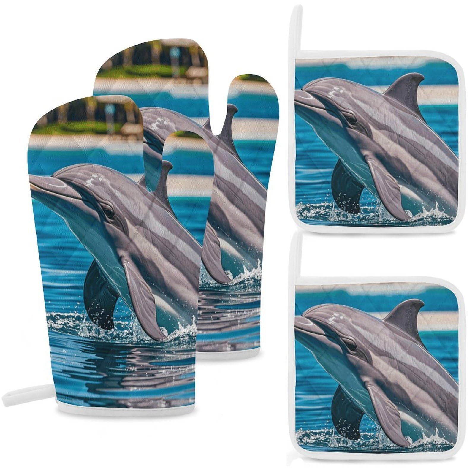 Maniques dauphin lot de 4 résistantes chaleur boucles suspension