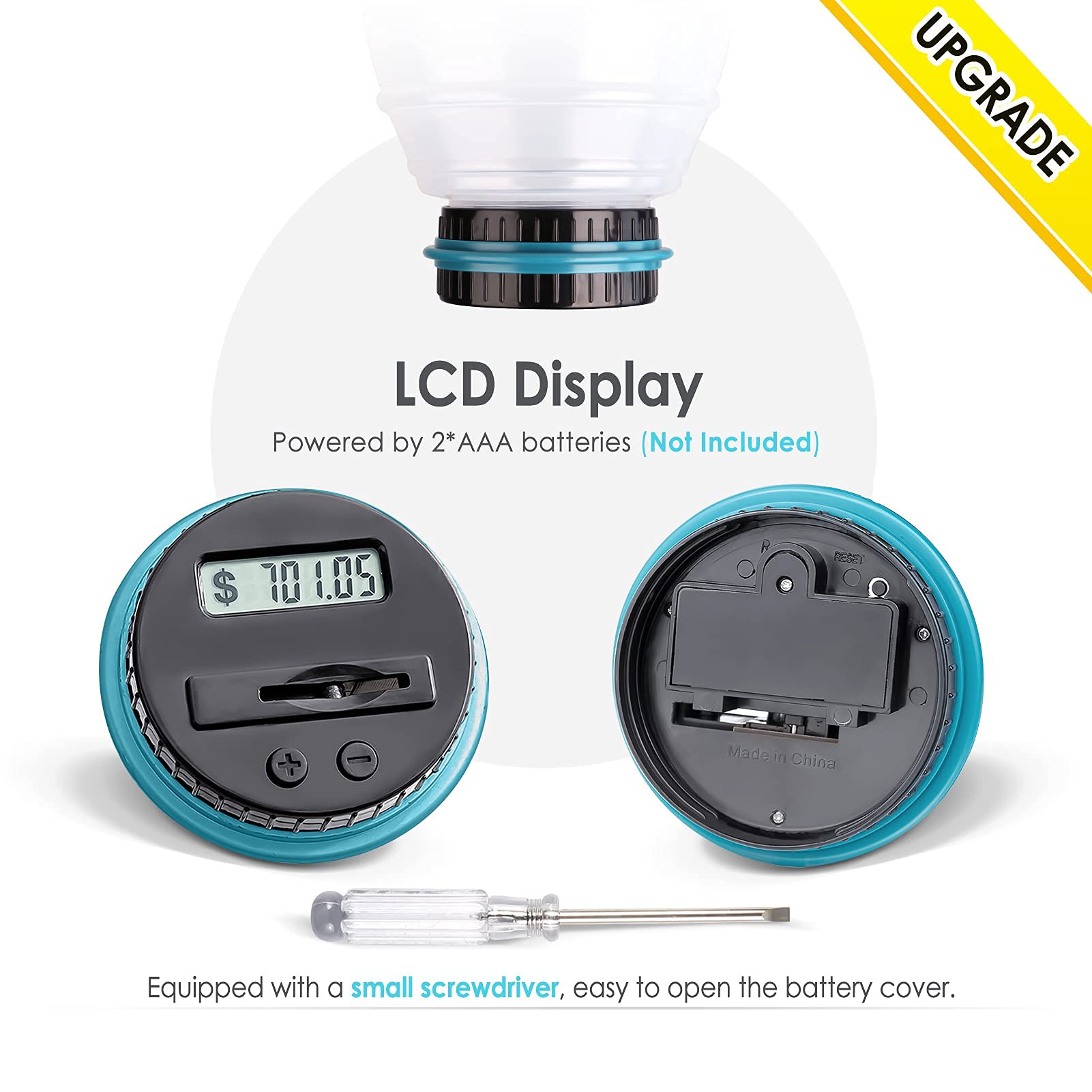Large Piggy Bank For Boys Adults Digital Coin Counting Bank With LCD Counter