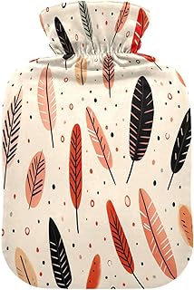 Wajiw Hot Water Bottle with Cover 2L Warm Water Bottle for Hot and Cold Compress Hot and Cold Therapies,Hand Feet Warmer,Feather