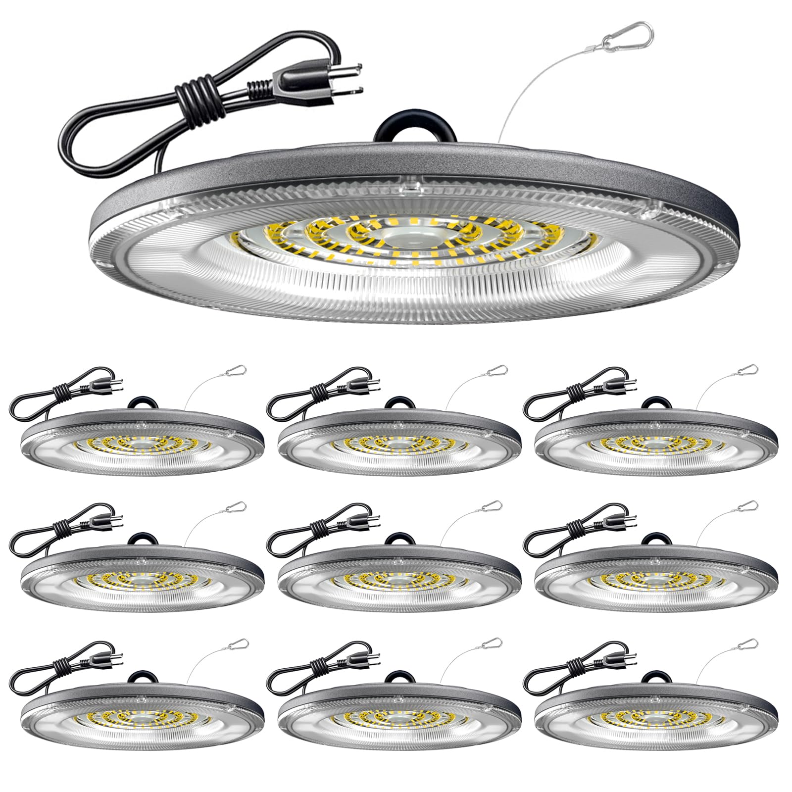 10 Pack UFO LED High Bay Light High Bay Led Shop Lights 150W 21000 Lumens 5000K Ultra Bright
