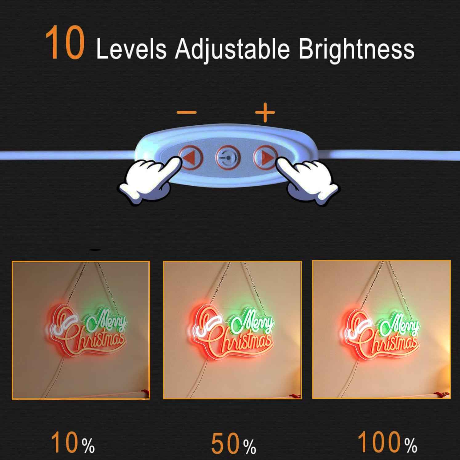 Insegna al neon con scritta "Merry Christmas", luce notturna a LED dimmerabile per casa, ufficio, bar, decorazione per feste, regalo di compleanno e Natale per la famiglia