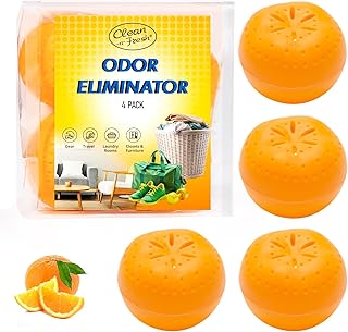 4 Pack Baking Soda Deodorizers, Shoe Deodorizer Balls, Air Freshener for Home, Odor Eliminator for Closets Bathroom Pets, Up to 80 Days