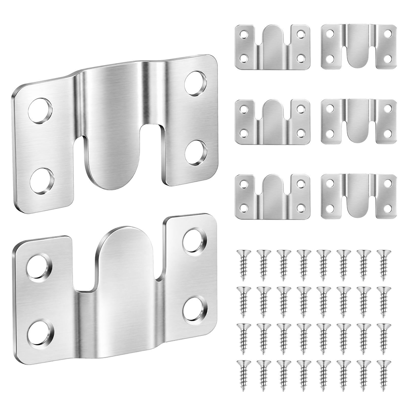 NUTKIT Flush Mount Brackets, 4 Pairs Flush Concealed Mount Bracket,54*30mm