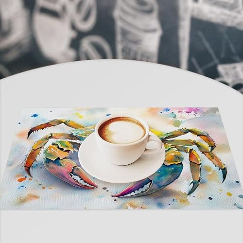 Vista 72 de Juego de 4 manteles individuales botánicos con diseño de flores, plantas botánicas, hojas de flores, rústico, floral, impermeable, lavable