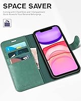 Vista 7 de TUCCH Funda para iPhone 11, funda tipo cartera para iPhone 11 con funda protectora interior de TPU, ranura para tarjetas de bloqueo RFID, magnética