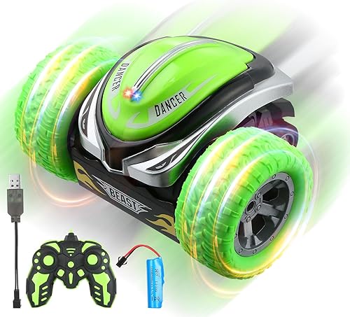 Coche de control remoto eléctrico RC Cars 2.4GHz 360 giratorio RC Stunt Car Vehículos RC Crawler Vehículos con faros LED Drift Stunt Flipping Car