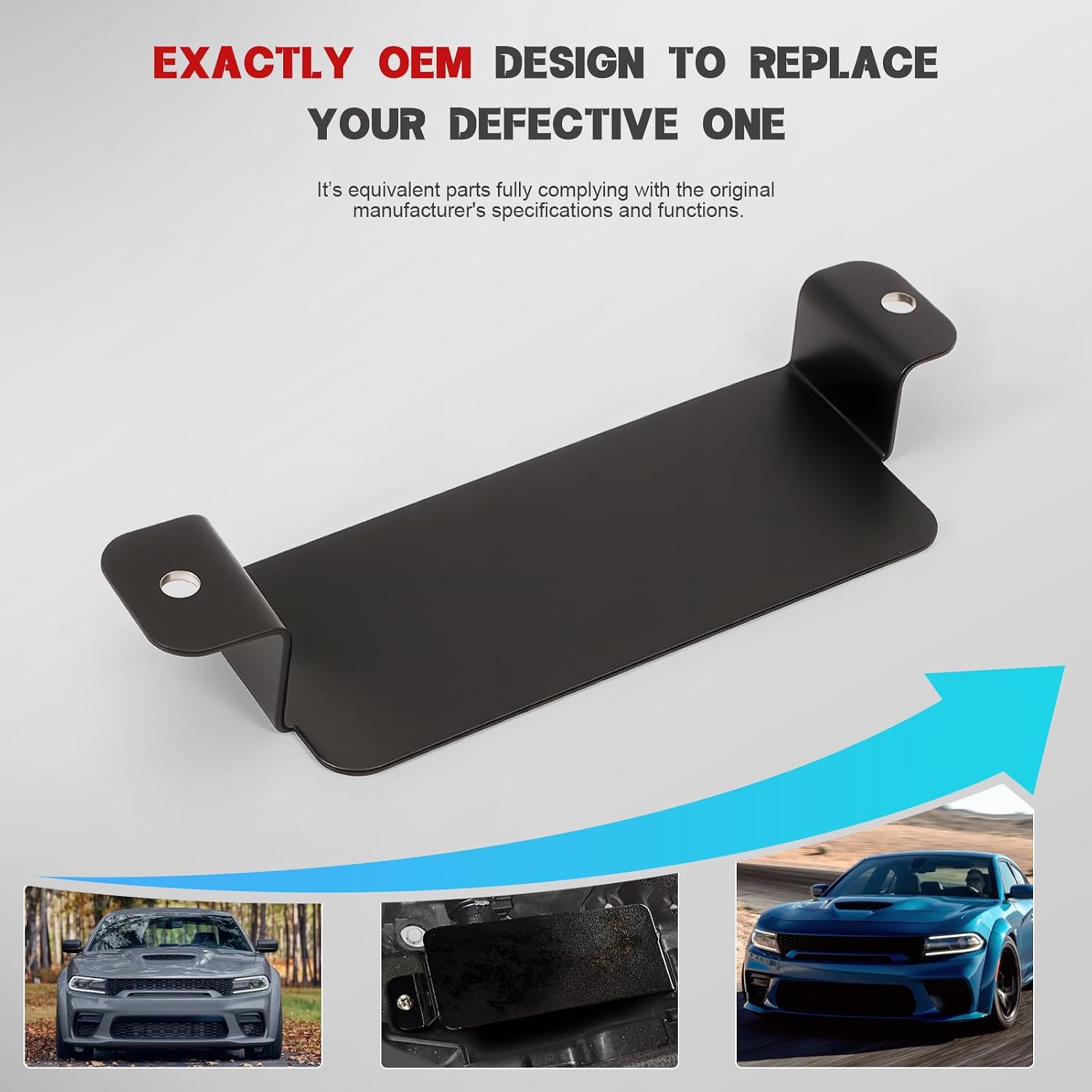 Anti-Theft Steel Neutral Cover Plate with Screws | For 2015-2023 Charger 392, SRT, Hemi, Daytona