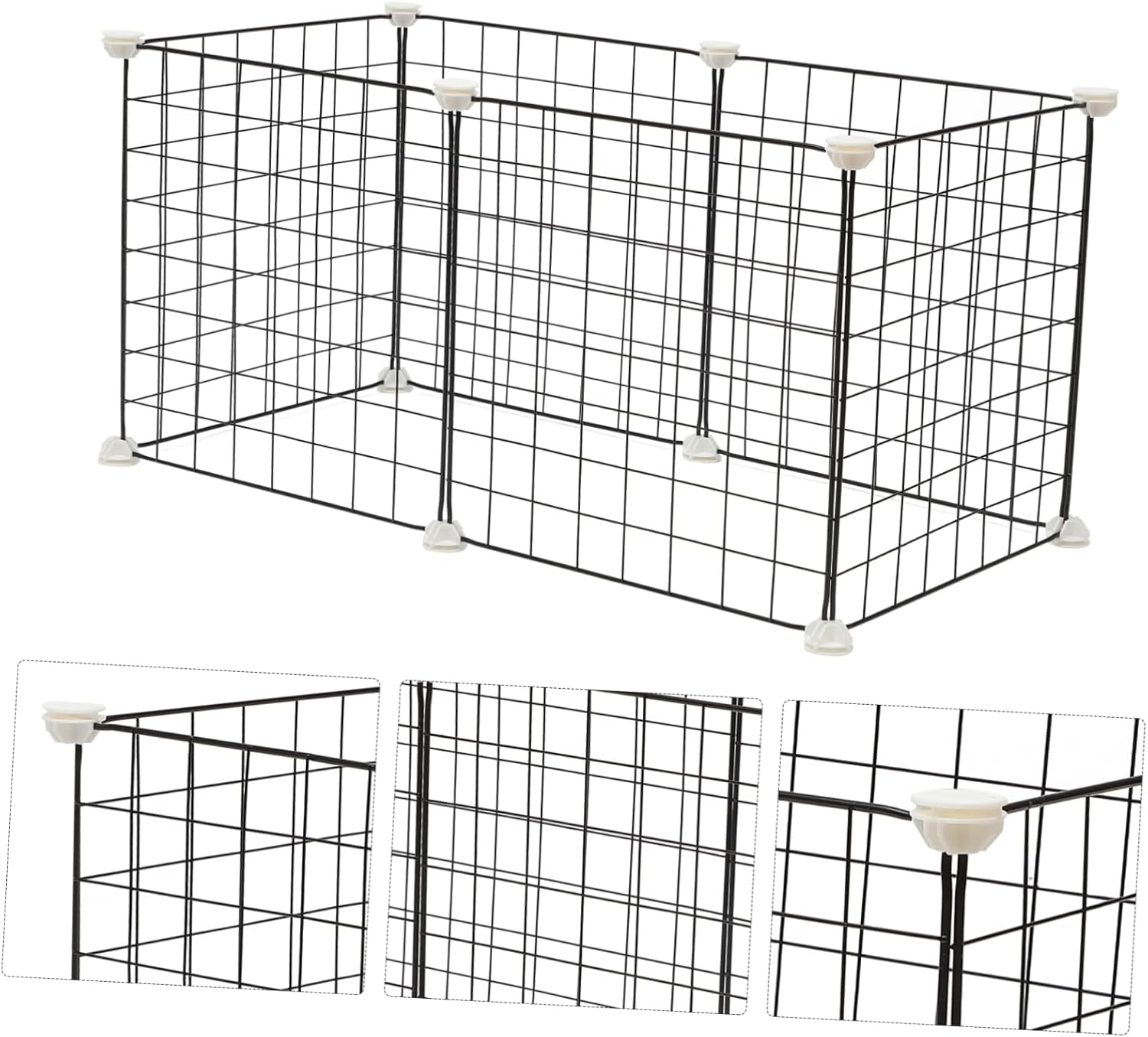 HANABASS Collapsible PET Playpen for Small Medium Dogs and Cats Iron Cage Zipper Top Cover Portable Indoor Outdoor Dog Crate 6 Panels Suitable for Rabbits and Guinea Pigs Random Color