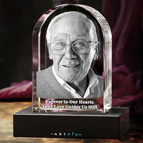 Miniatura 4 de ArtPix 3D Piedra sepulcral de fotos de cristal, regalos conmemorativos personalizados para la pérdida de mamá, papá, mujeres, hombres, esposa,