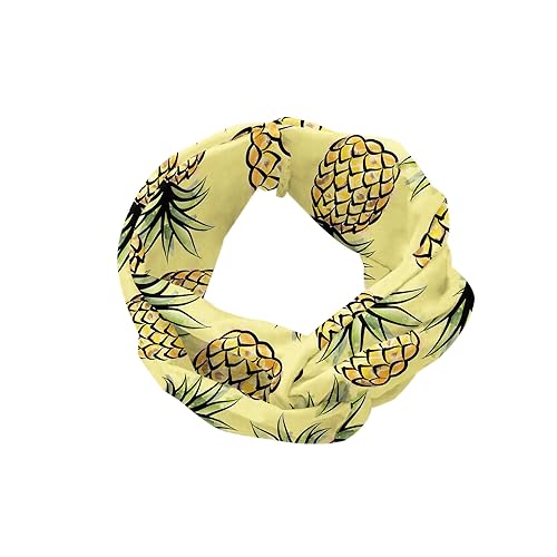 Miniatura 2 de Lunarable Diadema de piña, siluetas de frutas generadas digitalmente, artículos saludables para el verano, bandana elástica y suave para mujer para