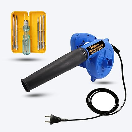 Hillgrove HGCM003 800W-18000RPM Electric Air Blower and Suction Dust Cleaner with Screwdriver Setfor AC/Computer/Home with Air Blower Machine Gun Dust Cleaning Forward Curved Air Blower