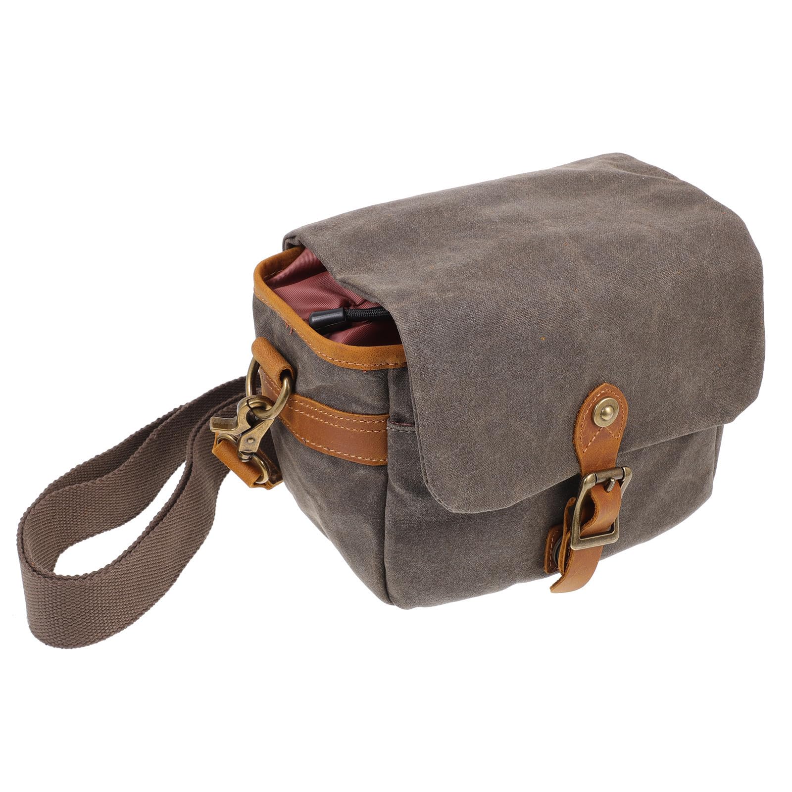 YARNOW Borsa Fotocamera in Canvas Verde Tracolla Regolabile