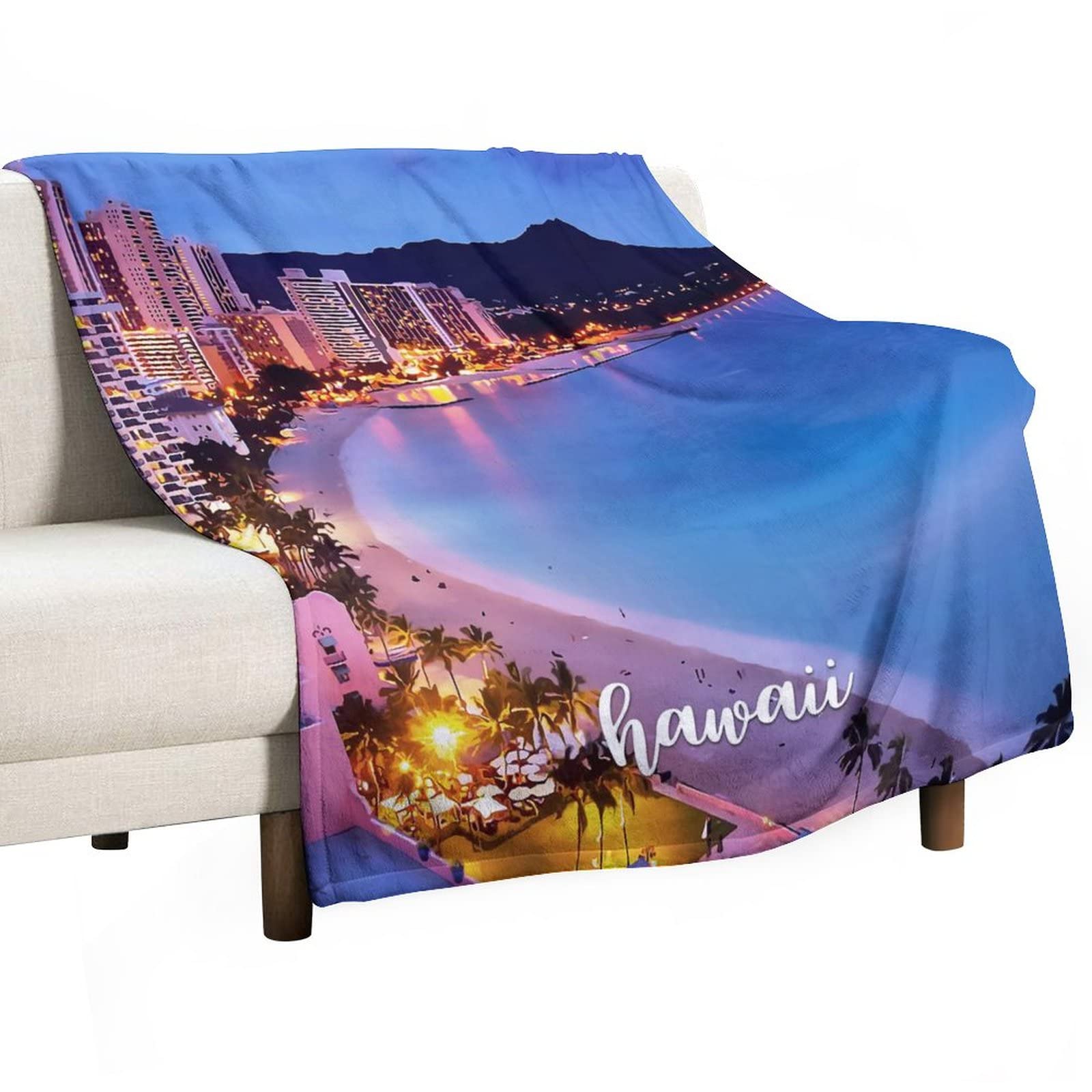 Couverture polaire d'hiver hawaïenne réversible lit et canapé