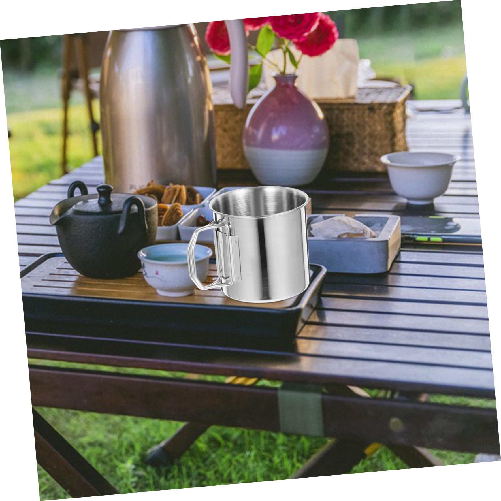 3 Ensembles Tasse De Camping Inoxydable Mug Portable Pour Boissons Pour Randonnée Activités Plein Air 2 Pièces * 3