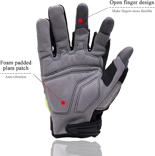 Miniatura 3 de HANDLANDY Framer - Guantes de trabajo para carpinteros con dedos abiertos, guantes de juego sin dedos para tiro táctico, Airsoft, caza, trabajo