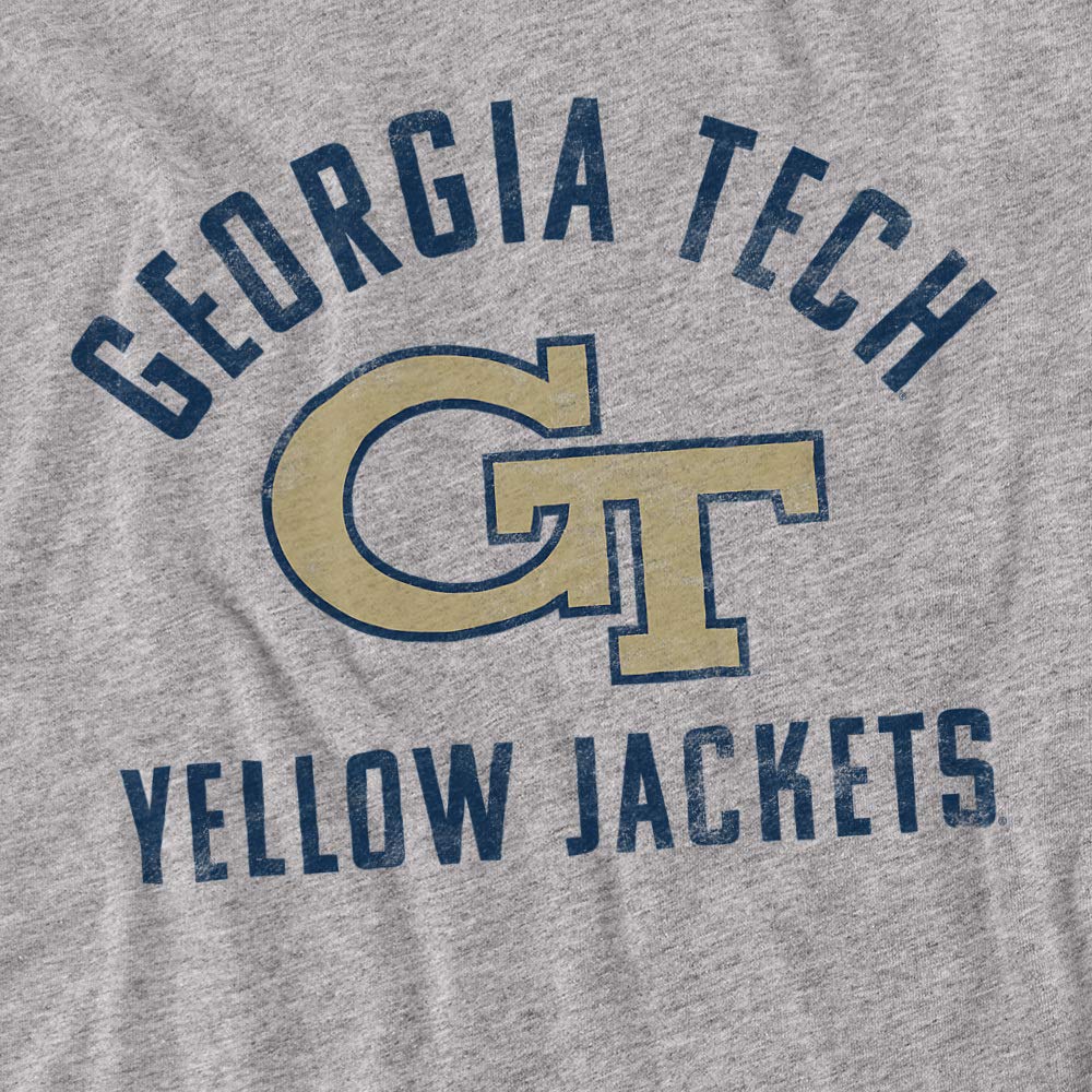 Georgia Tech Official Yellow Jackets Logo Unisex Adult T-Shirt, Athletic Heather, Large