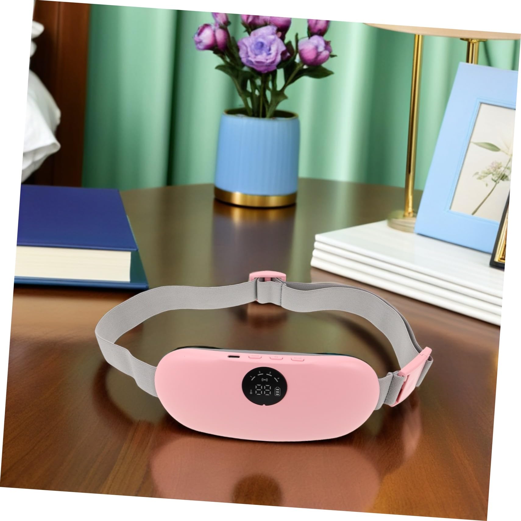 Cinturón Térmico Abdominal para Fiebre Menstrual con Calefacción Rápida y Vibración, Diseño Ligero y Portátil Adecuado para Trabajo y Viajes