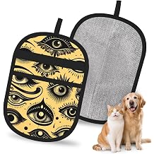 Augenstern Magical-Eye-Yellow Reusable Pet Hair Remover Glove Fur Cleaning Mitt