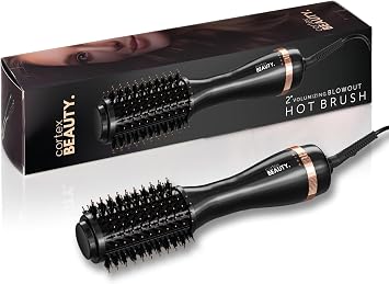 Cortex Beauty Infrared Infrared Volumizing Blowout Brush - blow dryer brush, round brush for blow drying, tools blow dryer brush, blow dryer with comb for women, for all hair types, 2 BlackGold