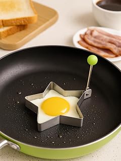 Egg Rings, Large Ring for Frying Eggs, Griddle Cooking Shaper for Indoor Camping Breakfast Sandwiches star shape