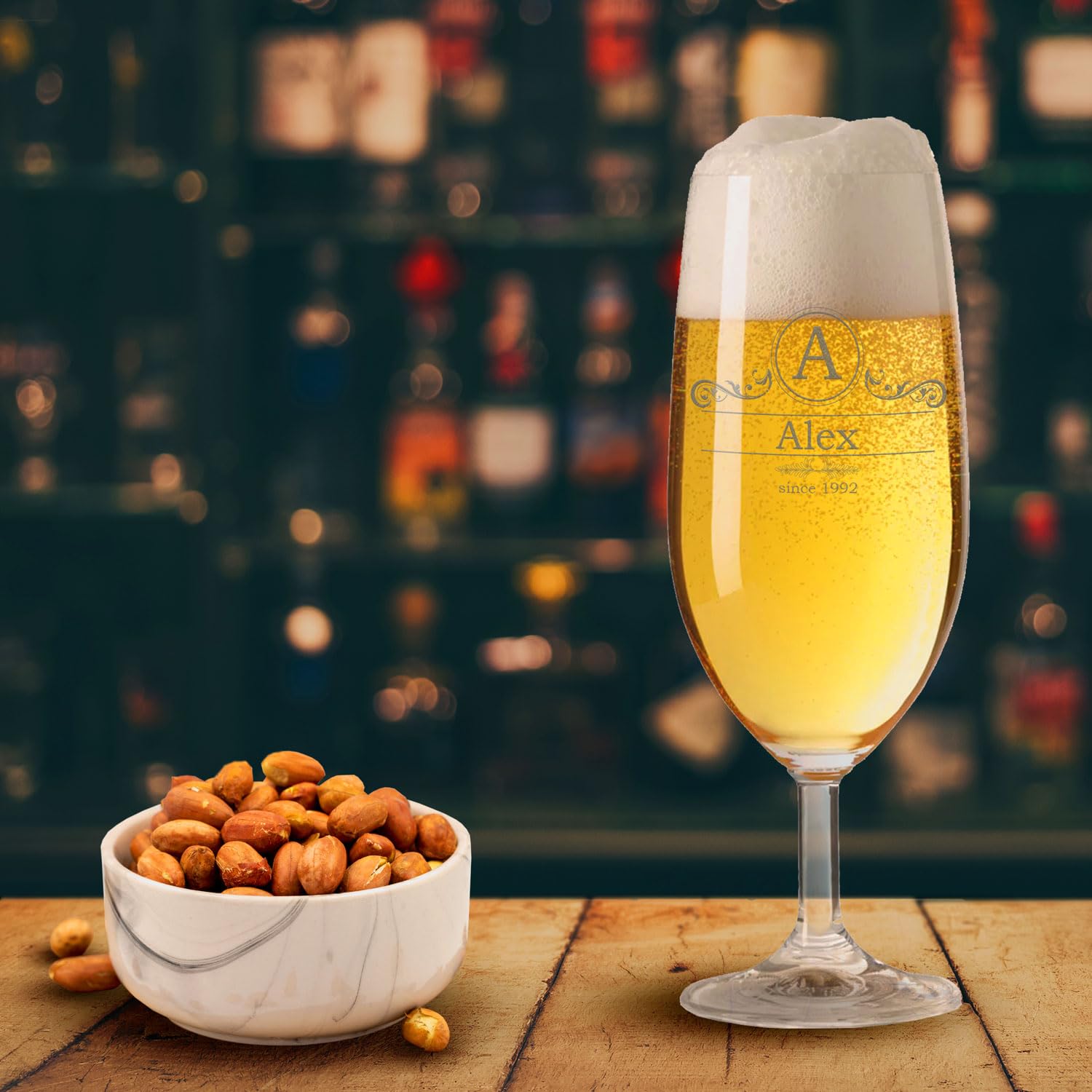 Bicchiere Da Birra 40 Cl PERSONALIZZABILE Compleanno Con Nome Anni E Data Nascita Incisione Idea Regalo