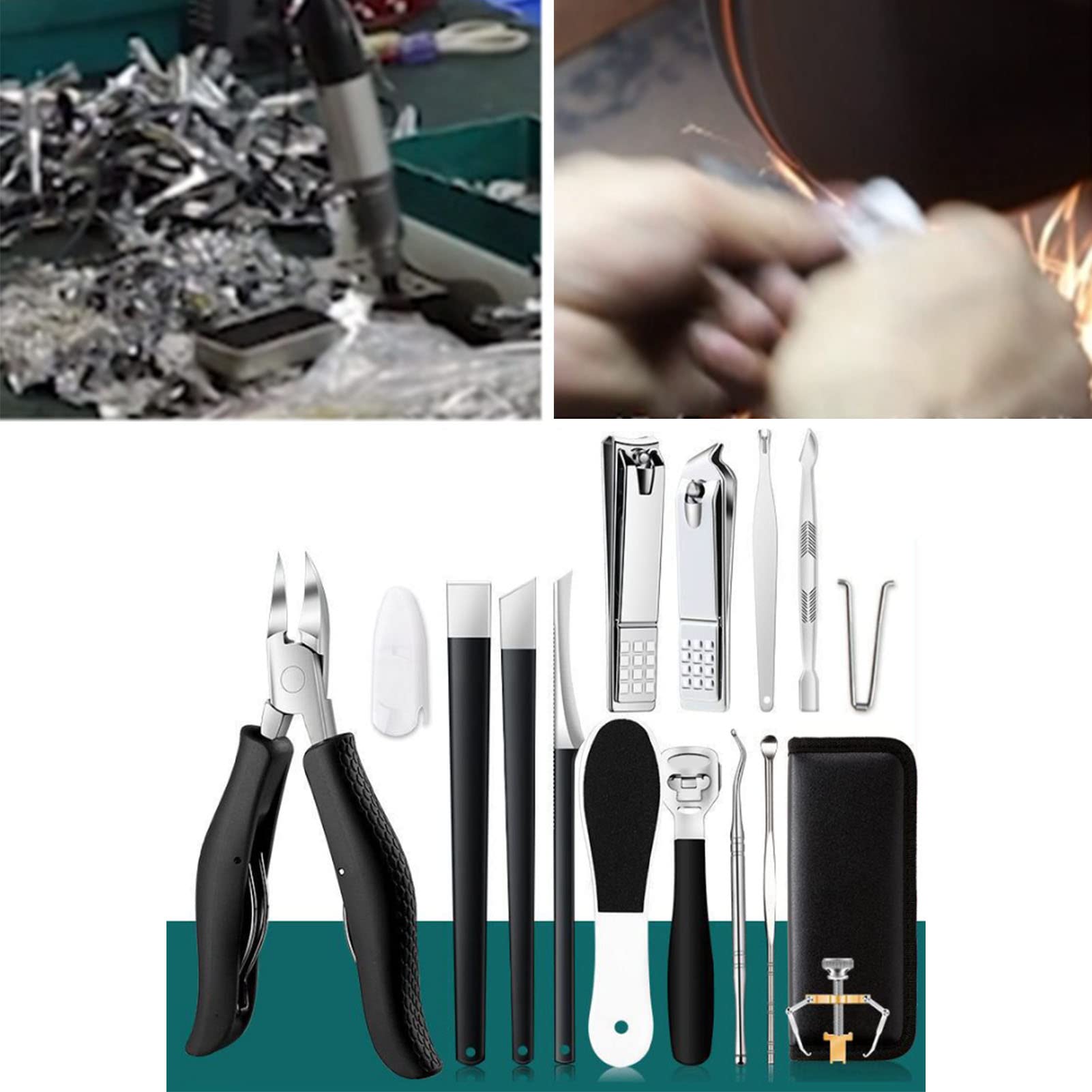 Set Pedicure Professionale Piedi Kit Tagliaunghie Podologico In - Foto 4