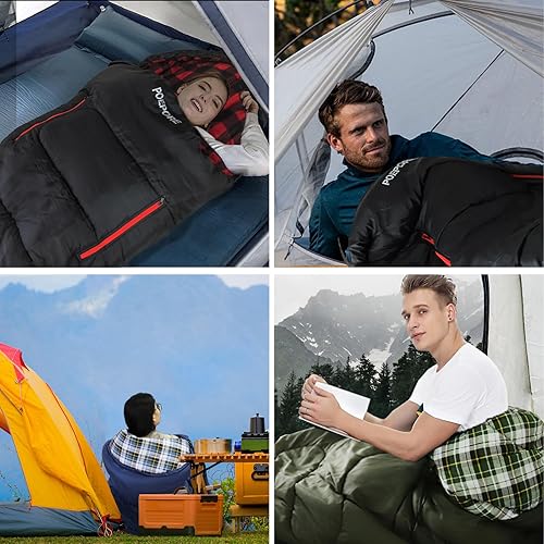 Miniatura 6 de Flannel Sleeping Bag Cotton 0 Degree Cold Weather for Adults XXL Wearable Sleeping Bag 4 Seasons Waterproof with Compression Sack