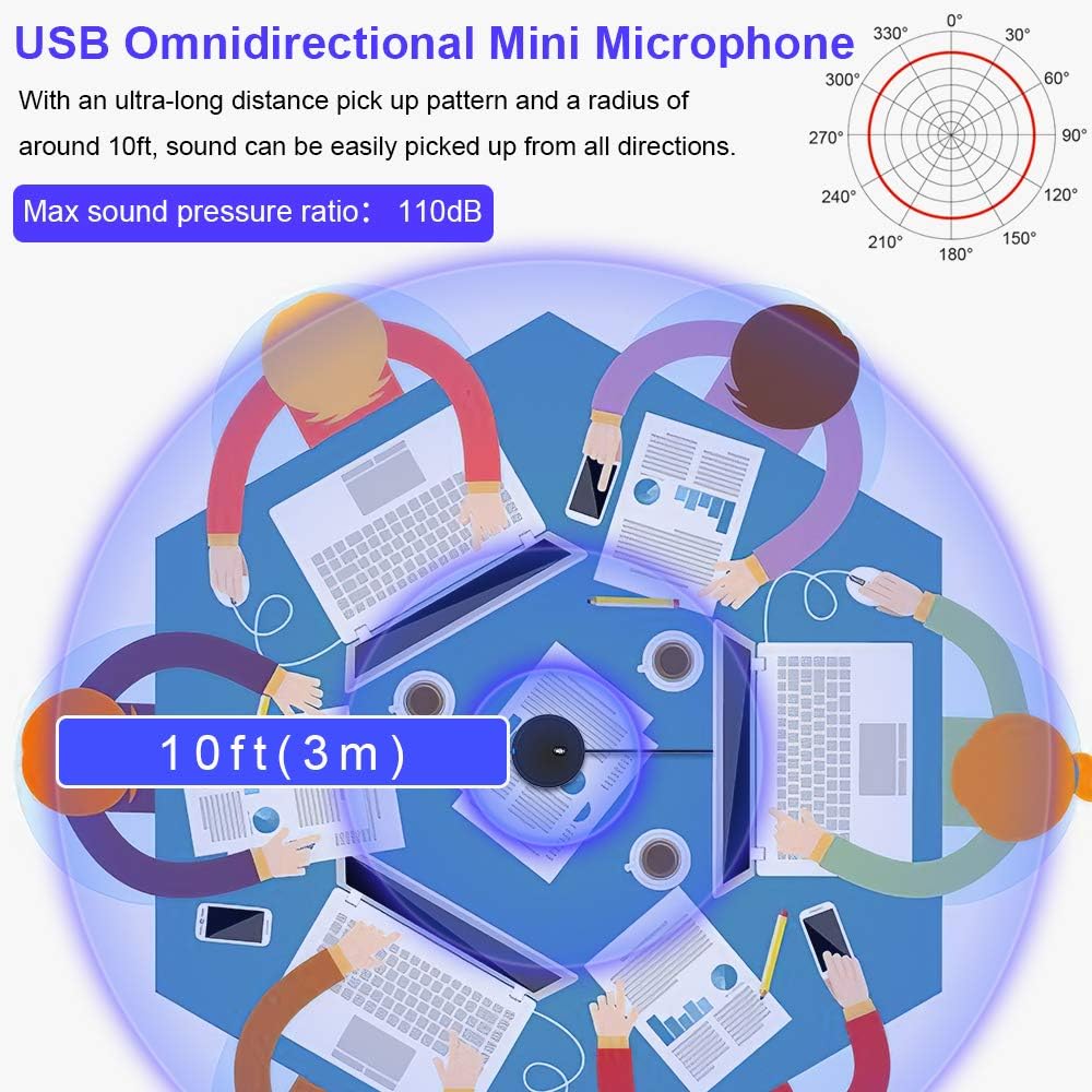 Lоwеѕt Prісе Ankuka USB Conference Microphone for Computer, 2021 Upgraded 360° Omnidirectional Condenser PC Microphones with Mute Key, Great Ideal for Conference, Meeting, Gaming, VoIP Calls, Skype Uр Tо 40% оƒƒ Ankuka USB Conference Microphone for Computer, 2021 Upgraded 360° Omnidirectional Condenser PC Microphones with Mute Key, Great Ideal for Conference, Meeting, Gaming, VoIP Calls, Skype
