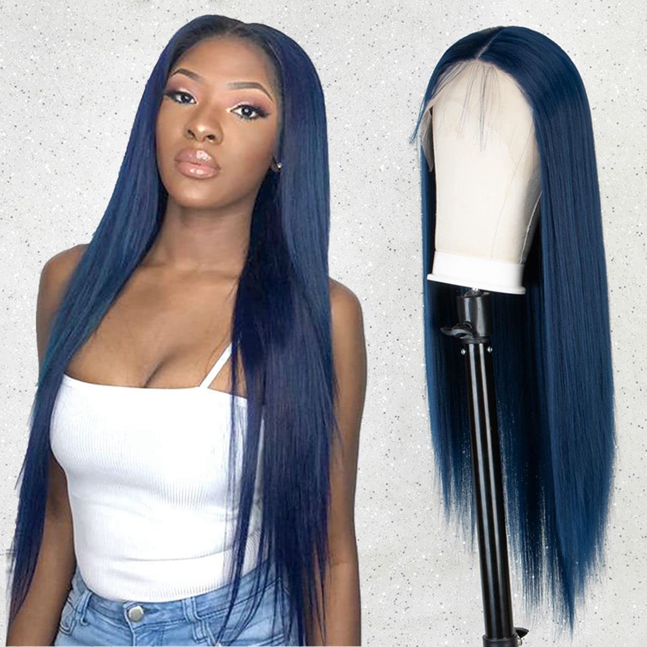 Hair Wigs Kryssma Blue Wig Kryssma Blue Lace Front Wigs For Women Inch Deep  Desertcart