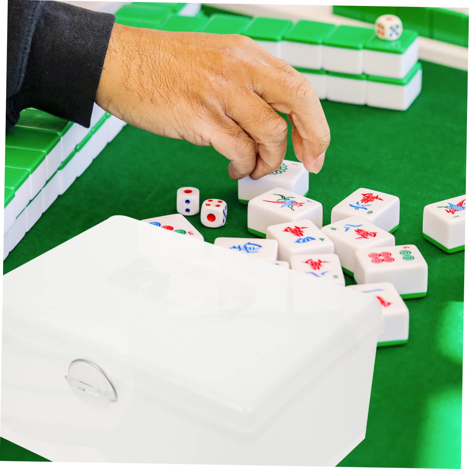 Kunststoffboxen Deckel Für Mahjong-aufbewahrung Innenbereich Multifunktions-aufbewahrungsbox Einfache Tragbare Kasten