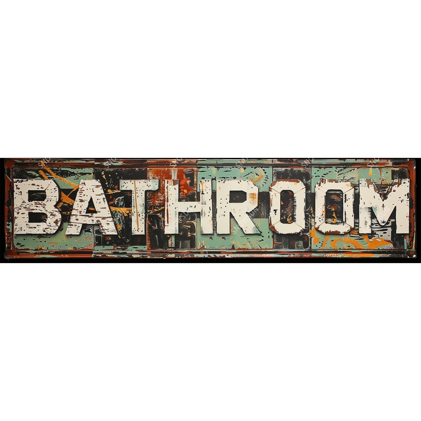 Bathroom Funny Metal Signs Aluminum Tin Sign for Bathroom Street Yard Bar Cafe Garage Shop 4x16 Inch