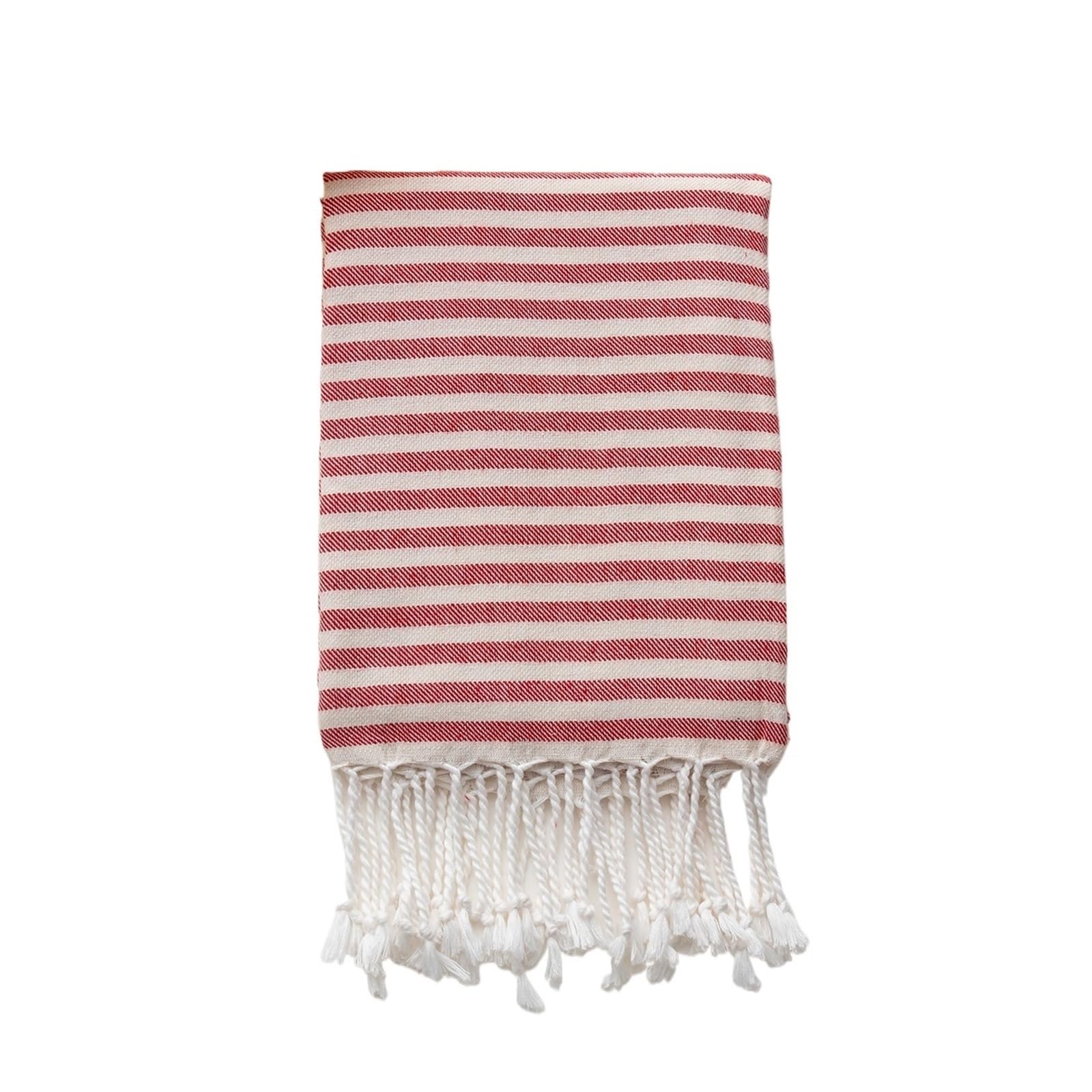 Toalla de playa de algodón turco a rayas, 90 x 180 cm, para sauna, spa, gimnasio, fitness, toalla de baño, suave, absorbente, de secado rápido (rojo)