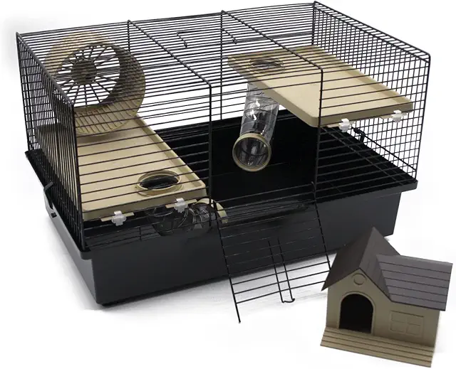 Interzoo Hamsterkäfig Matt beige - Komplettausstattung für Mäuse