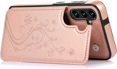 Miniatura 5 de Asuwish Funda de teléfono para Samsung Galaxy A14 5G con protector de pantalla de vidrio templado, tarjetero con soporte para tarjetero, soporte