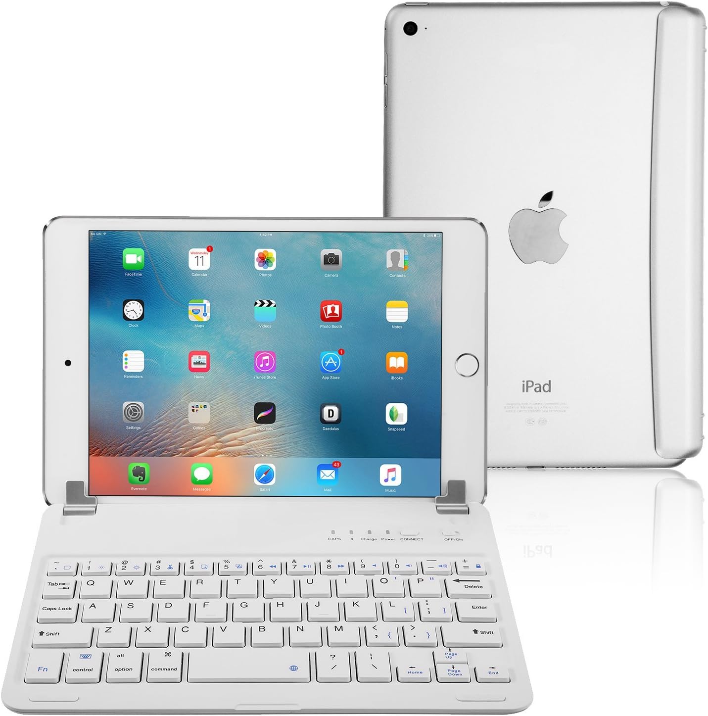 iPad Mini 3/2 / 1 Keyboard, Raydem Ultra-Thin iPad Mini Wireless Bluetooth Keyboard Folio Cover 130 Degree Multi-Angle Swivel Rotating with Auto Wake/Sleep for Apple iPad Mini 1/2 / 3