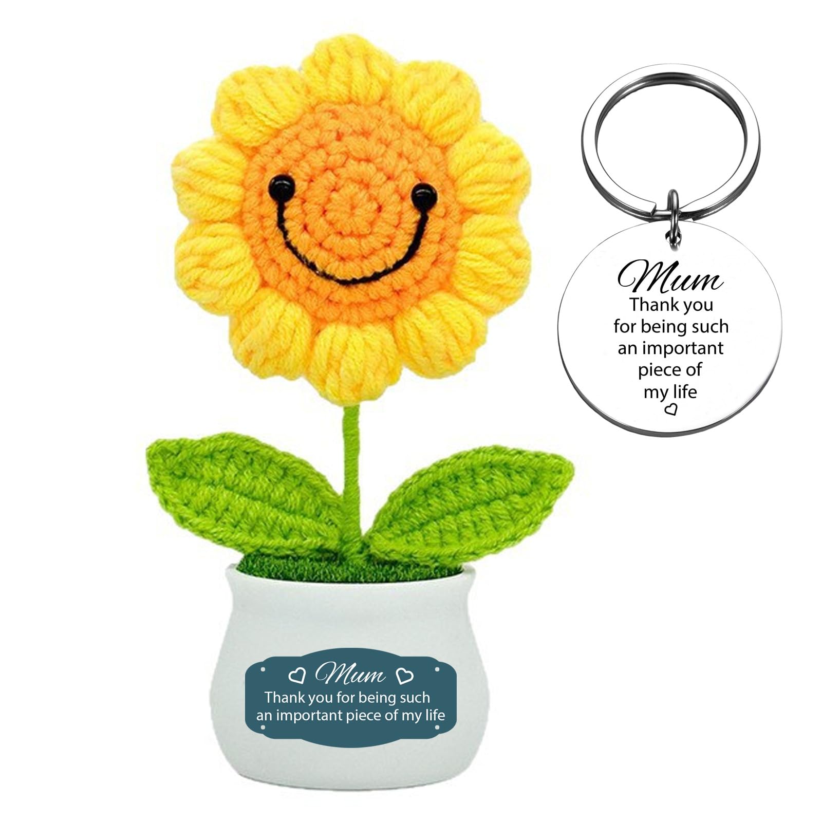 JOUWUI Gifts For Nanny Sister Auntie Grandma Mun Daughter Niece Bestie Friend Colleagues Teacher Coworkers,Sunflower Present with Keyring For Birthday Christmas Mother's Day Thank You Gift (Mum)