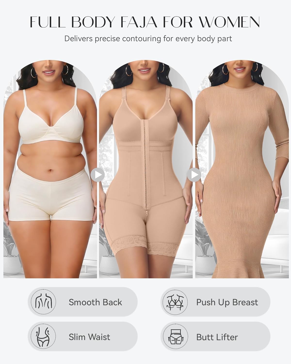 M MYODRESS Fajas Colombianas Moldeadoras Postpartum Stage 2 Body Shaper Compression Garment Tummy Tuck Shapewear with Bra - Image 5