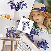 Vista 7 de 60 cabezas de orquídeas artificiales, 12 piezas de flores de orquídeas artificiales para velas flotantes, centros de mesa de boda, decoración