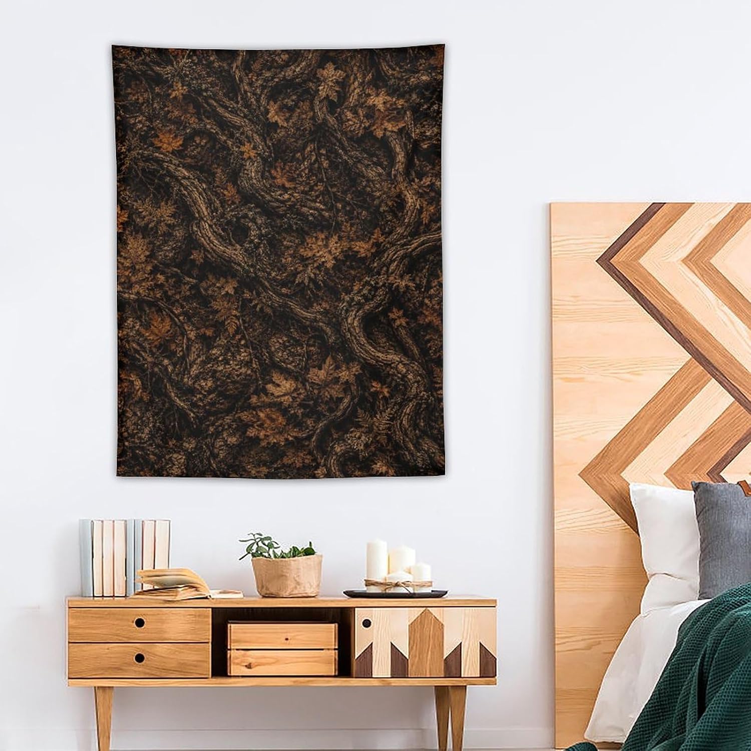 Bozfoxa Wall Tapestry for Bedroom Living Room Dorm Decor Wood Grain Print