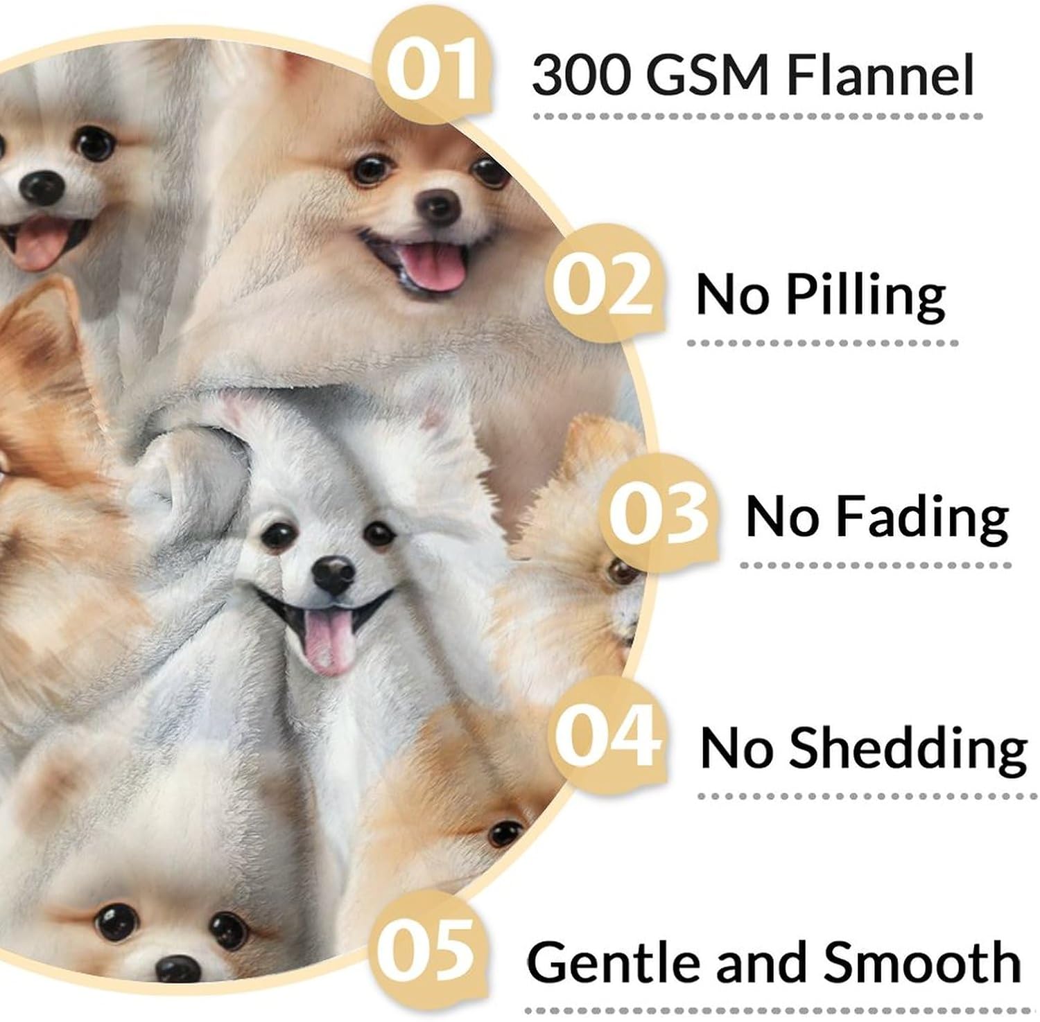 Pomeranian Blanket for Girls & Boys - 60x80 Inches Twin Size - Soft Fuzzy Plush Throws Gifts - Brown Cute Dog Throw Blanket for Bed, Couch & Living Room