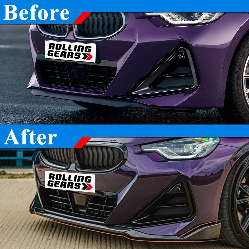 Carbon Fiber Look G42 Front Lip Spoiler Compatible with BMW 2 Series 2022-2026 G42 230i M240i Coupe Front Bumper Lip Performance Style