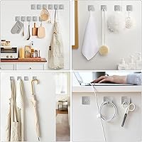 Vista 2 de VIS'V Ganchos adhesivos, ganchos resistentes para pared de ducha, impermeables, 2 tiras adhesivas adicionales, color plateado, 4