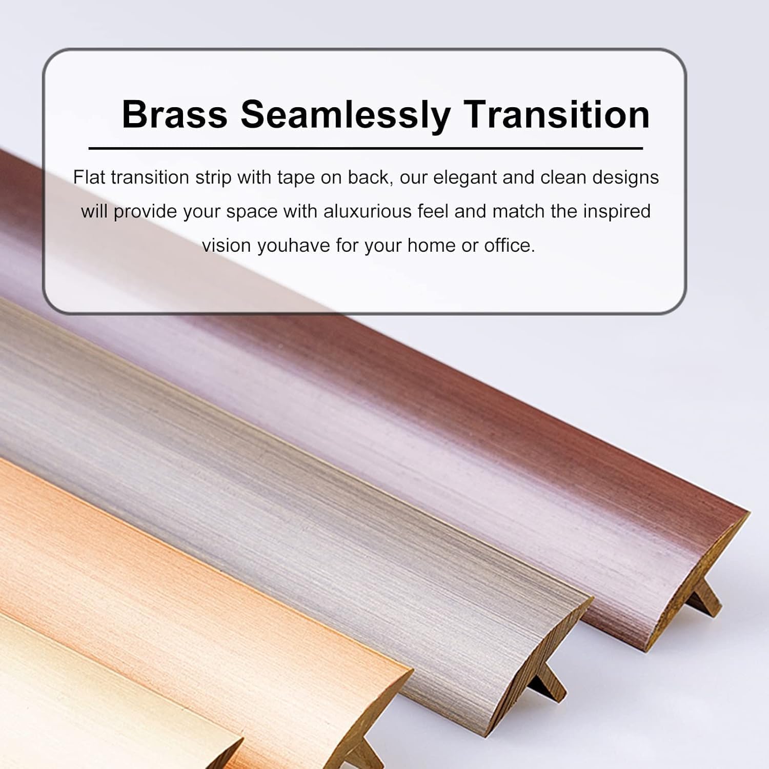 Solid Brass T-Transition Bar, Smooth Transition from Floor to Carpet to Laminate, Easy to Clean/Scratch Resistant