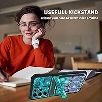 Vista 5 de Funda tipo cartera para Samsung Galaxy S23 Ultra, de doble capa, resistente, a prueba de golpes, con ranura para tarjetas desmontable y función