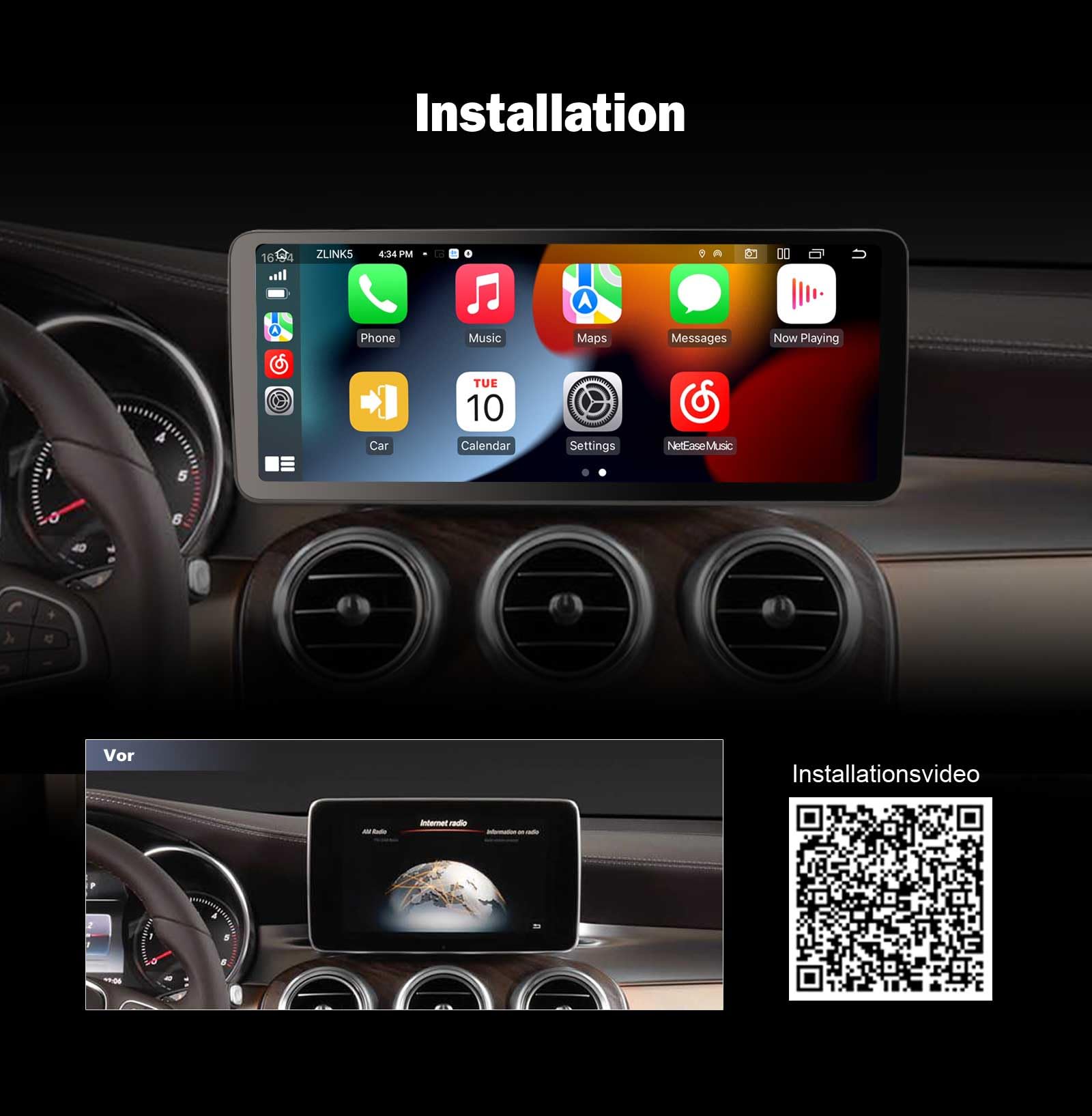 Erisin 12,3" 8-rdzeniowy 8 GB RAM + 128 GB ROM Android 13 radio samochodowe GPS nawigacja do Mercedes klasy C / GLC/V/X W205 X253 W447 NTG 5.0/5.1/5.2 IPS Bluetooth 5.0 DAB+ CarPlay Android Auto DSP