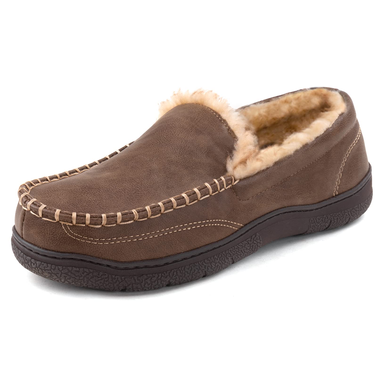 ULTRAIDEAS Men's Venetian Slipper 10 Brown/Walnut