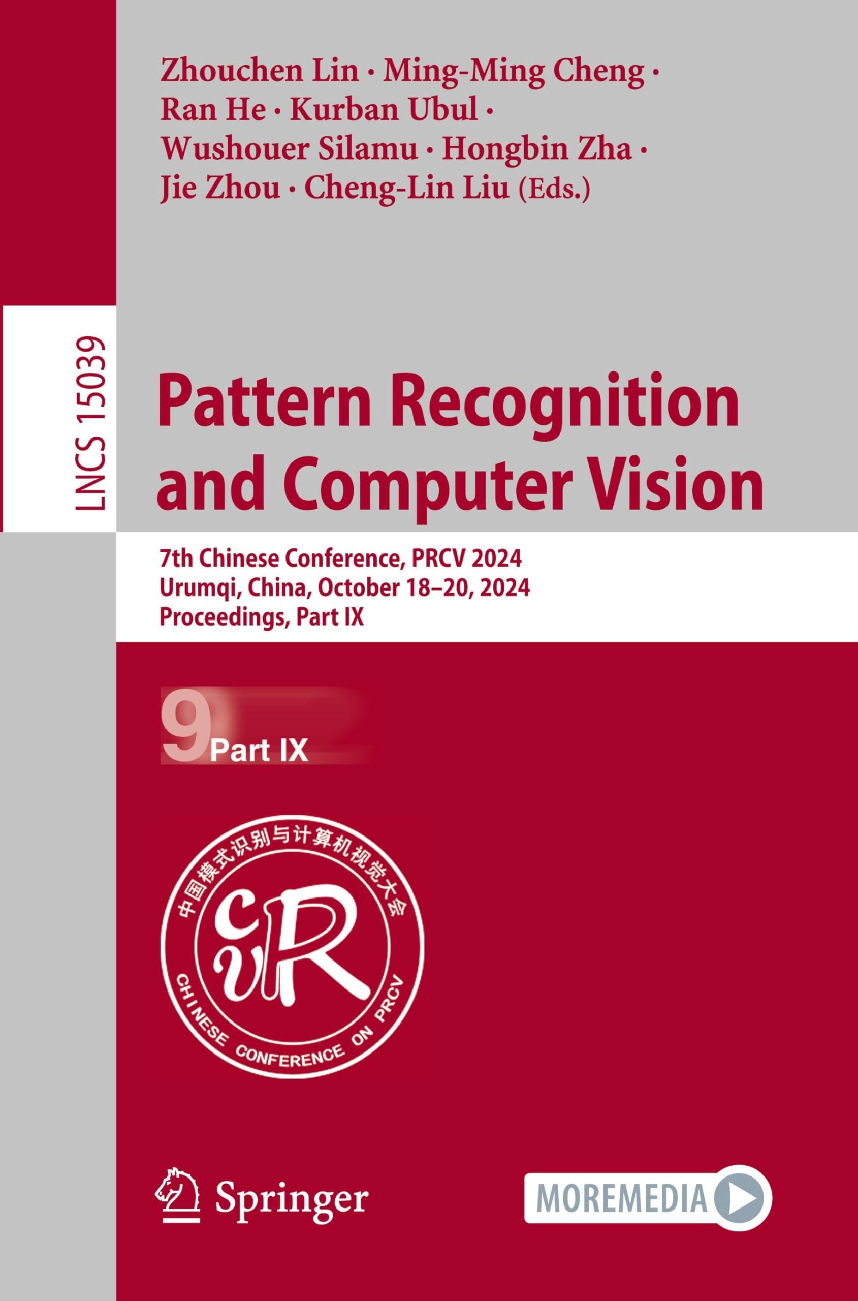 Pattern Recognition and Computer Vision - 9789819786916
