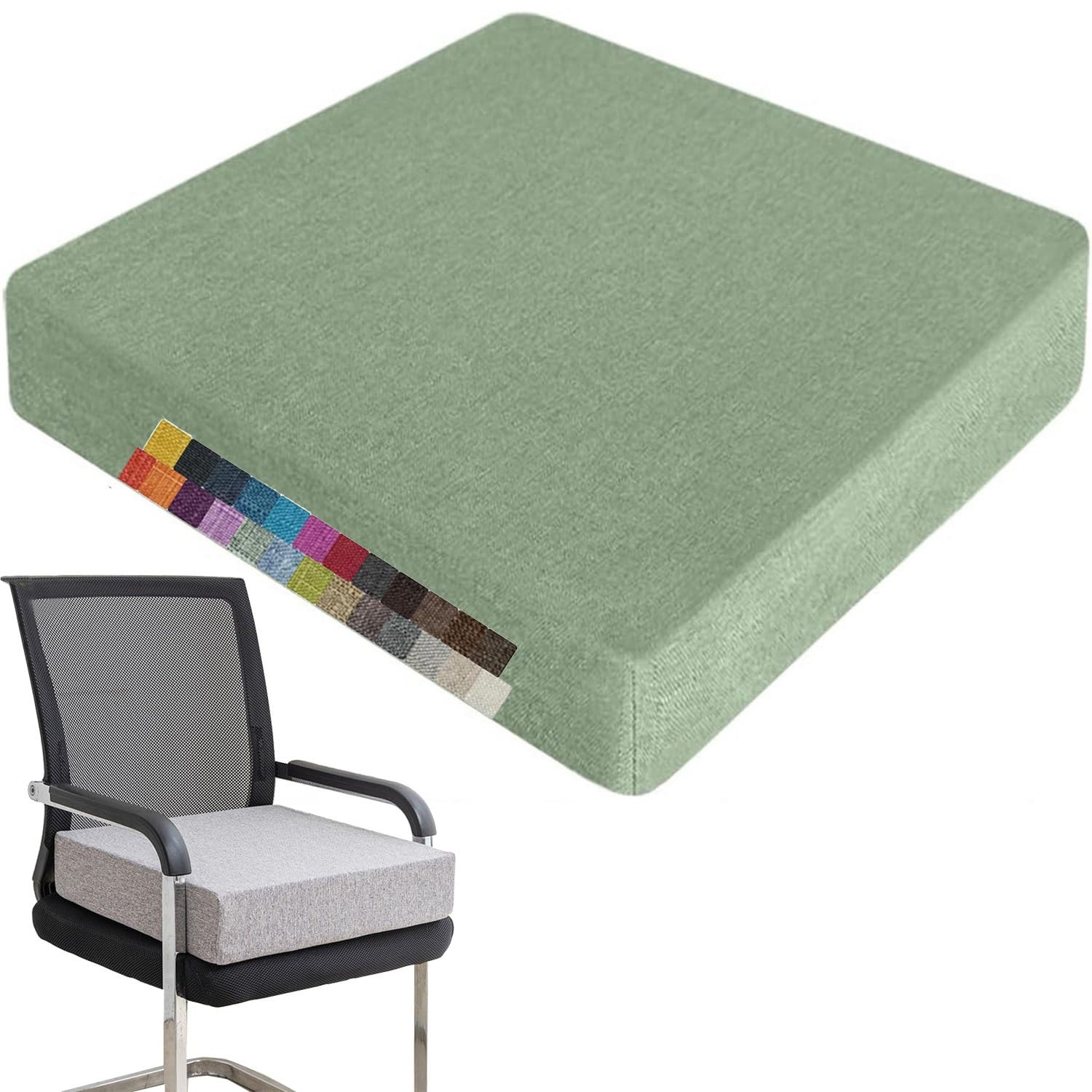 Cojín de espuma lavable de 45 x 45 x 10 cm para sillas y bancos, almohadilla antideslizante con cremallera, ideal para uso doméstico y jardín, cómodo accesorio de asiento al aire libre e interior